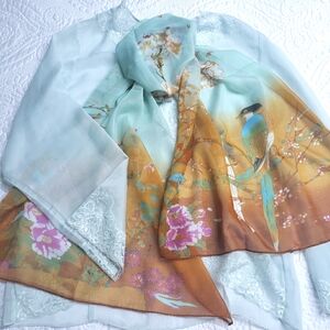 Sheer Lounging Top & Scarf.